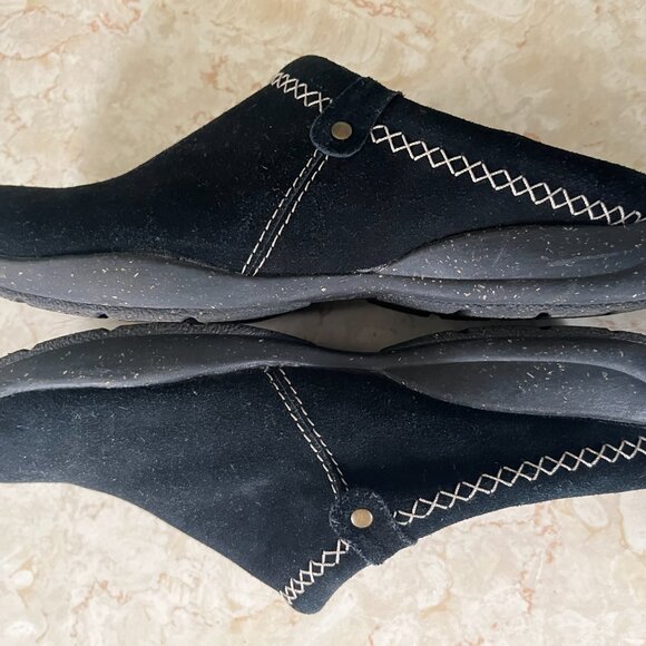 Clarks Collection Sz 10 Roseville Echo Black Suede Clog - Picture 9 of 11